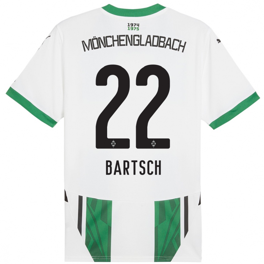 Niño Fútbol Camiseta Kristina Bartsch #22 Blanco Verde 1ª Equipación 2024/25 Argentina