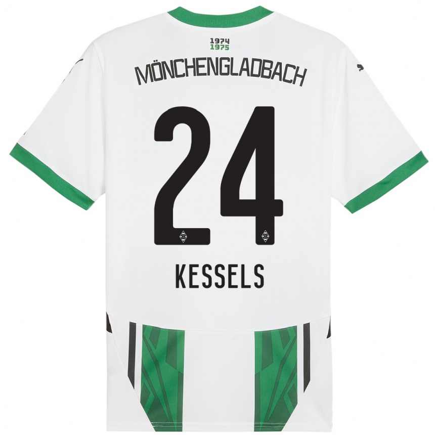 Niño Fútbol Camiseta Imke Kessels #24 Blanco Verde 1ª Equipación 2024/25 Argentina