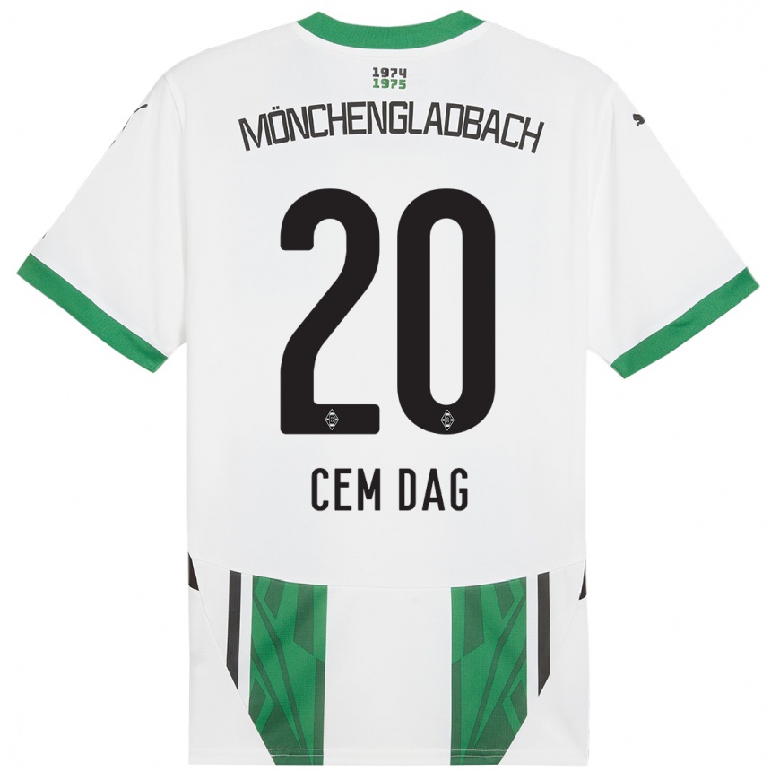 Niño Fútbol Camiseta Cem Dag #20 Blanco Verde 1ª Equipación 2024/25 Argentina