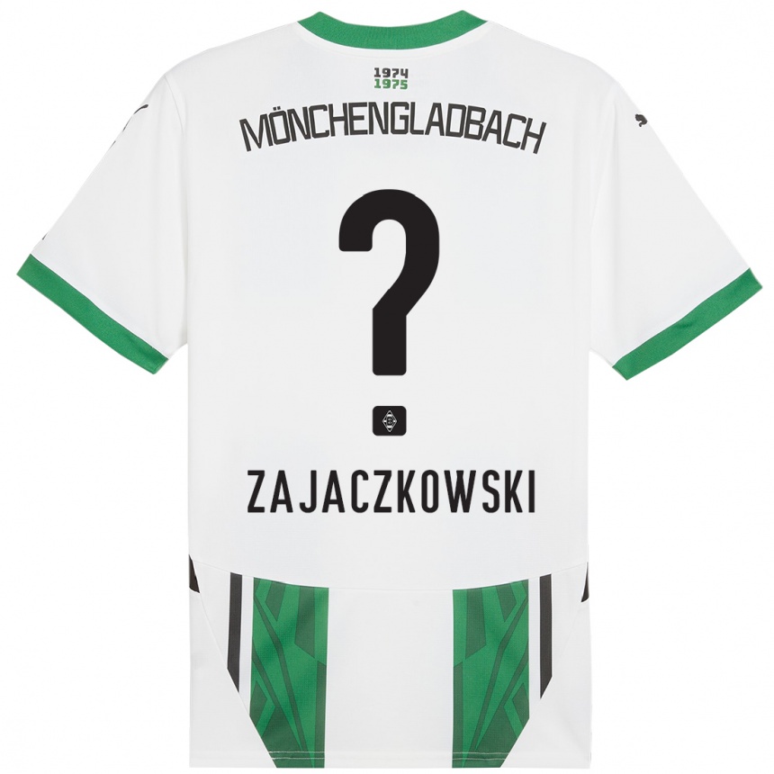 Niño Fútbol Camiseta Vincent Zajaczkowski #0 Blanco Verde 1ª Equipación 2024/25 Argentina