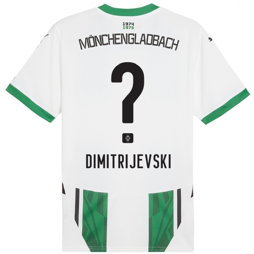 Niño Fútbol Camiseta Maximilian Dimitrijevski #0 Blanco Verde 1ª Equipación 2024/25 Argentina