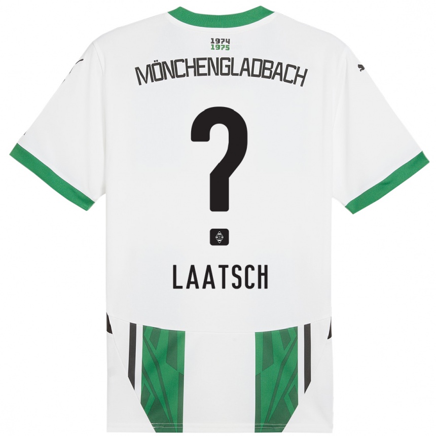 Niño Fútbol Camiseta Leonard Laatsch #0 Blanco Verde 1ª Equipación 2024/25 Argentina