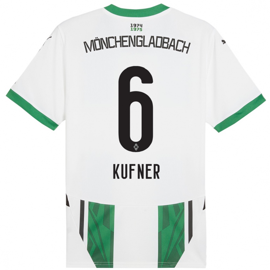 Niño Fútbol Camiseta Anne-Catherine Kufner #6 Blanco Verde 1ª Equipación 2024/25 Argentina