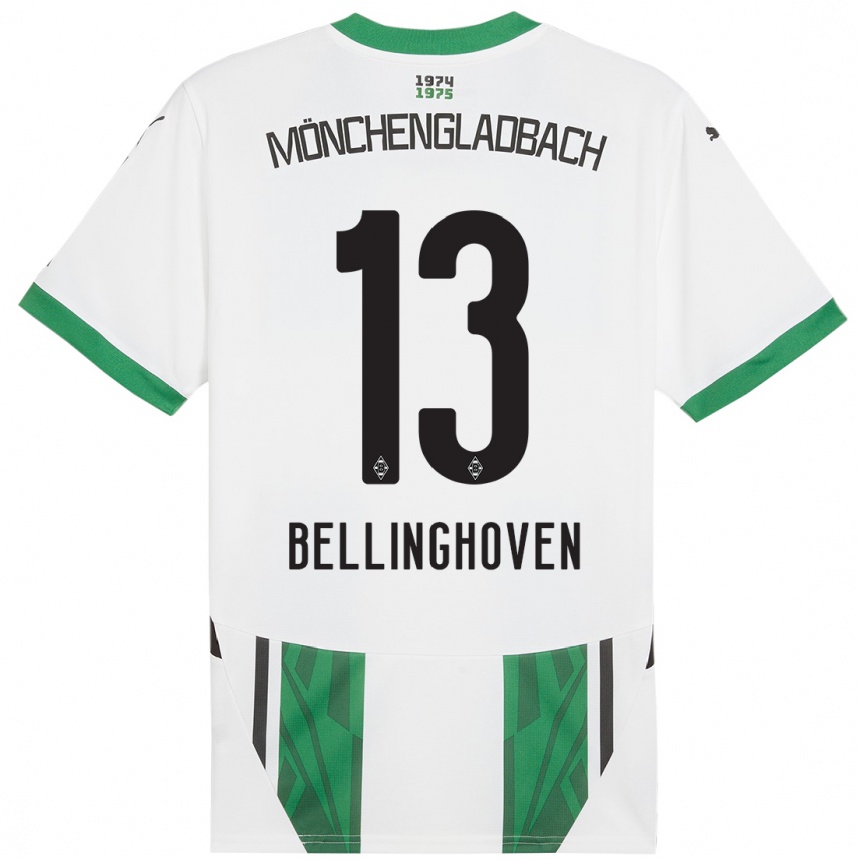 Niño Fútbol Camiseta Christina Bellinghoven #13 Blanco Verde 1ª Equipación 2024/25 Argentina