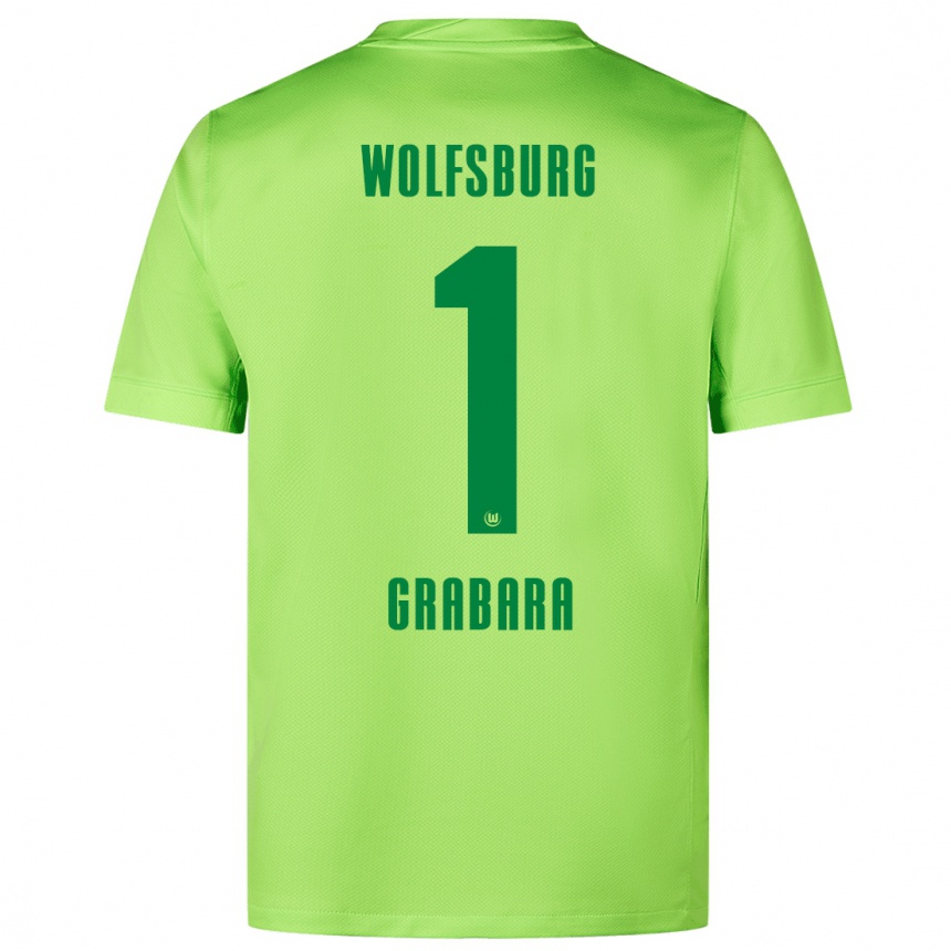 Niño Fútbol Camiseta Kamil Grabara #1 Verde Fluorescente 1ª Equipación 2024/25 Argentina