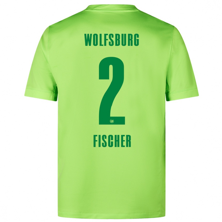 Niño Fútbol Camiseta Kilian Fischer #2 Verde Fluorescente 1ª Equipación 2024/25 Argentina