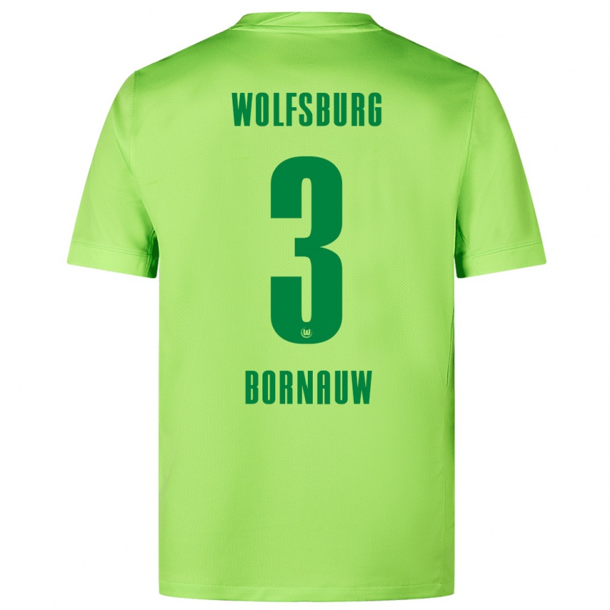 Niño Fútbol Camiseta Sebastiaan Bornauw #3 Verde Fluorescente 1ª Equipación 2024/25 Argentina