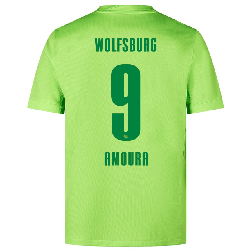 Niño Fútbol Camiseta Mohamed Amoura #9 Verde Fluorescente 1ª Equipación 2024/25 Argentina