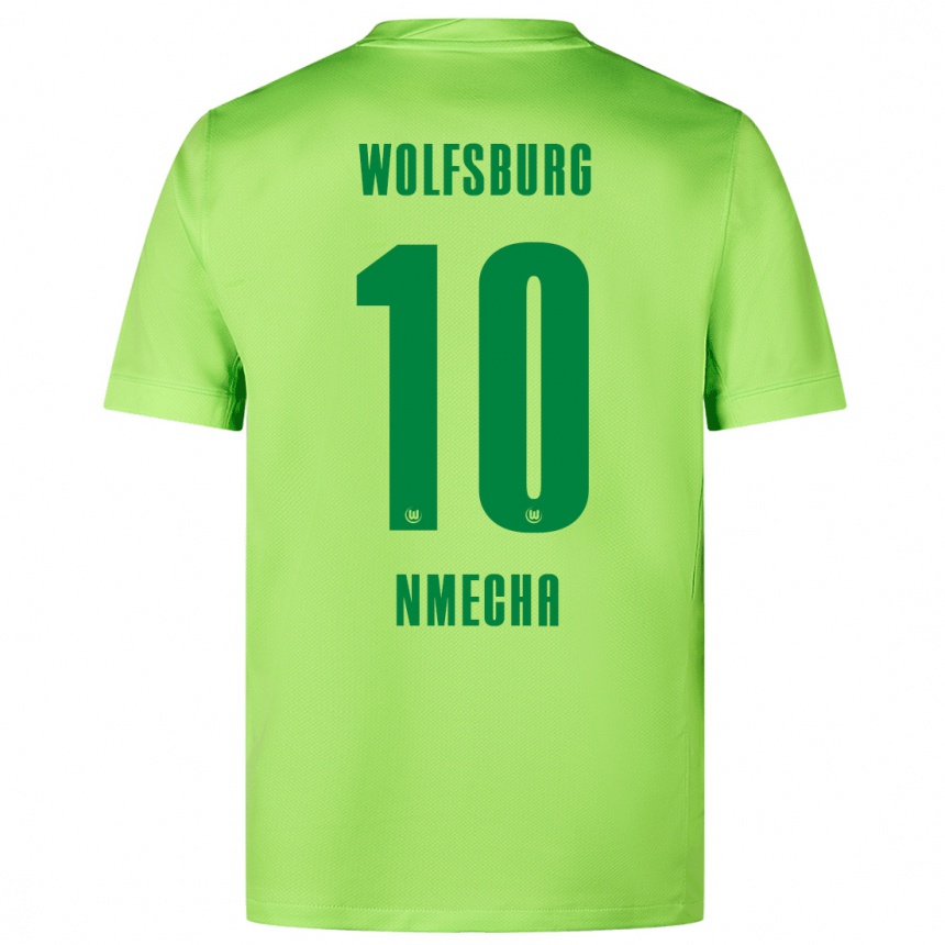 Niño Fútbol Camiseta Lukas Nmecha #10 Verde Fluorescente 1ª Equipación 2024/25 Argentina