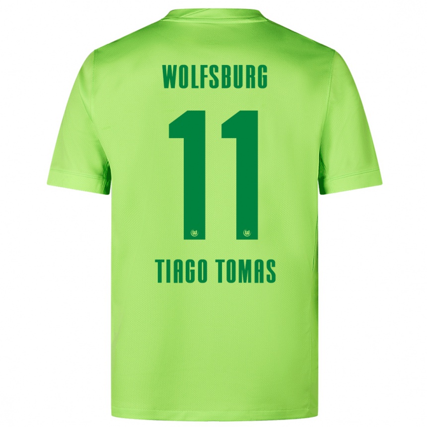 Niño Fútbol Camiseta Tiago Tomás #11 Verde Fluorescente 1ª Equipación 2024/25 Argentina