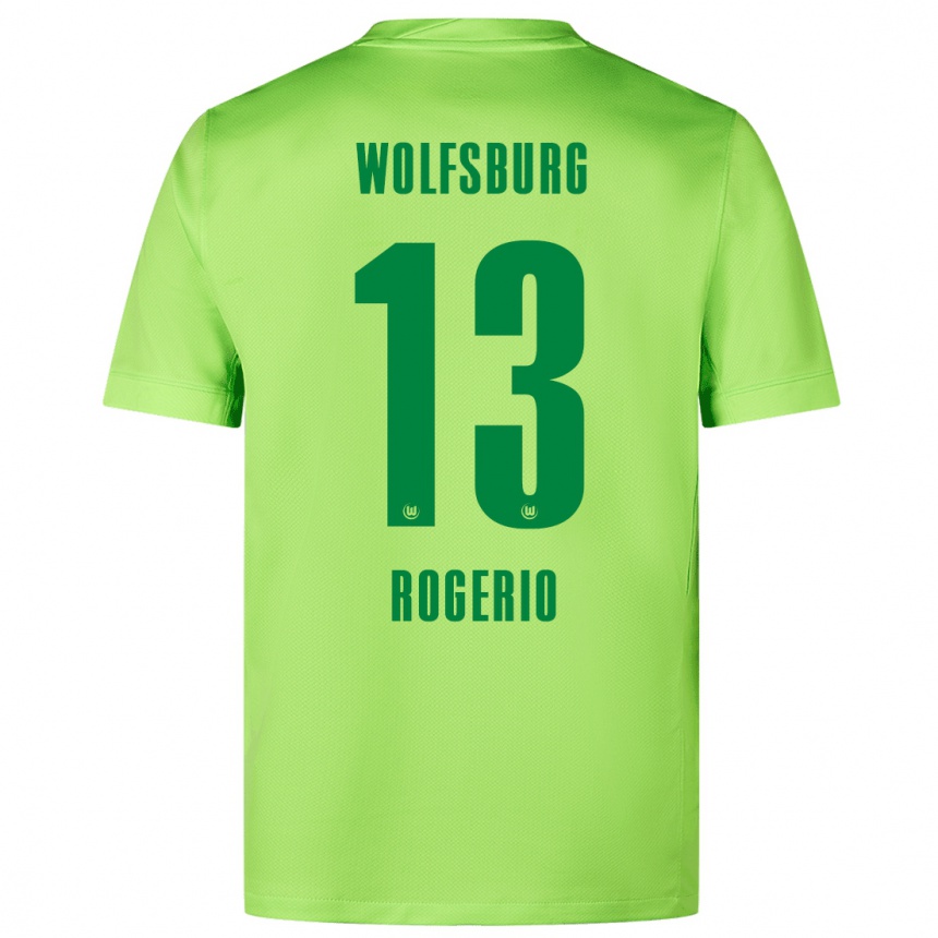 Niño Fútbol Camiseta Rogério #13 Verde Fluorescente 1ª Equipación 2024/25 Argentina