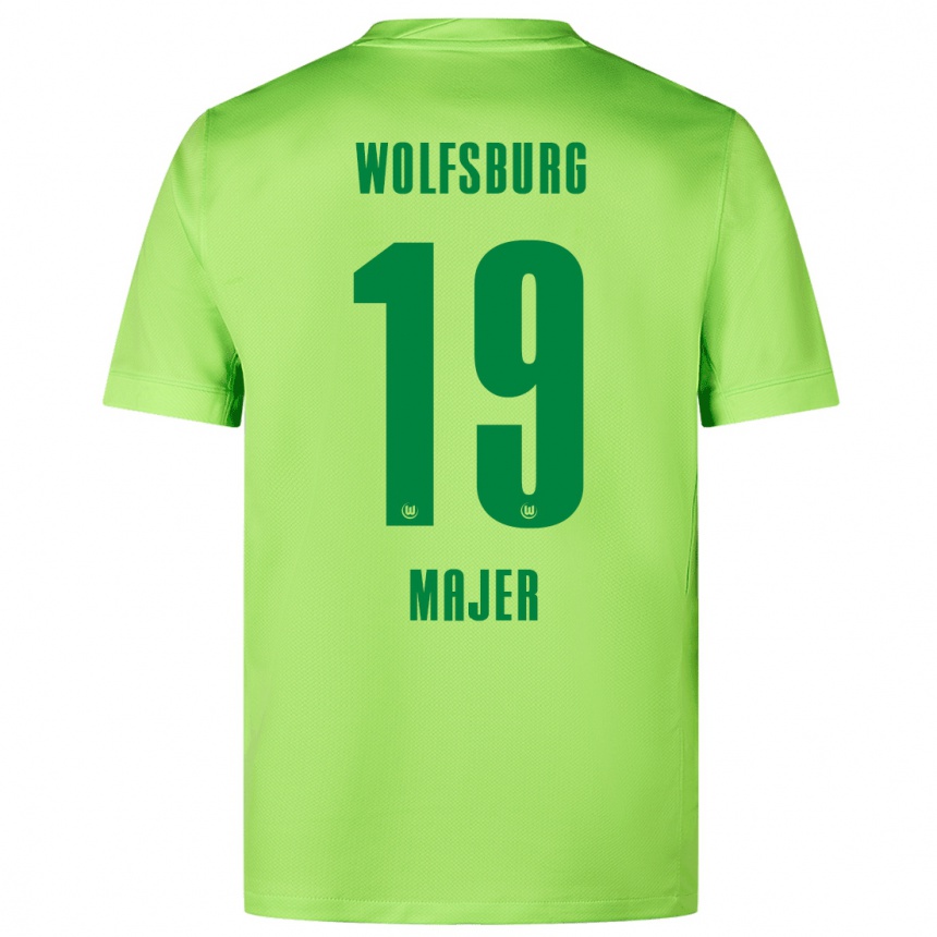 Niño Fútbol Camiseta Lovro Majer #19 Verde Fluorescente 1ª Equipación 2024/25 Argentina