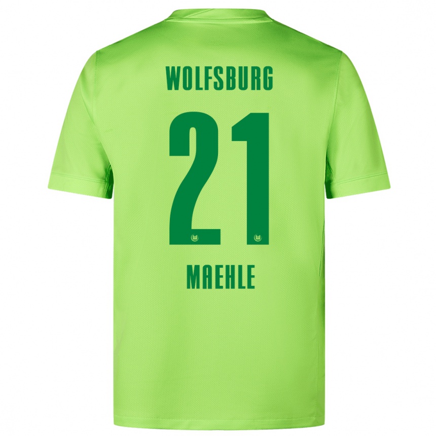 Niño Fútbol Camiseta Joakim Maehle #21 Verde Fluorescente 1ª Equipación 2024/25 Argentina