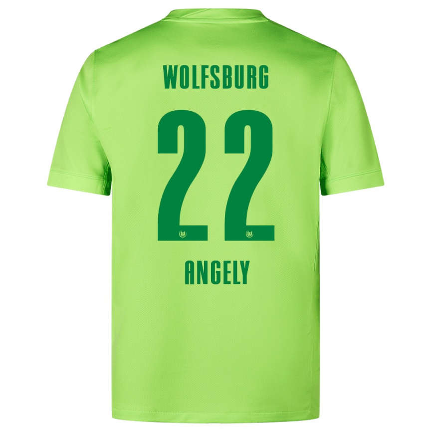 Niño Fútbol Camiseta Mathys Angély #22 Verde Fluorescente 1ª Equipación 2024/25 Argentina