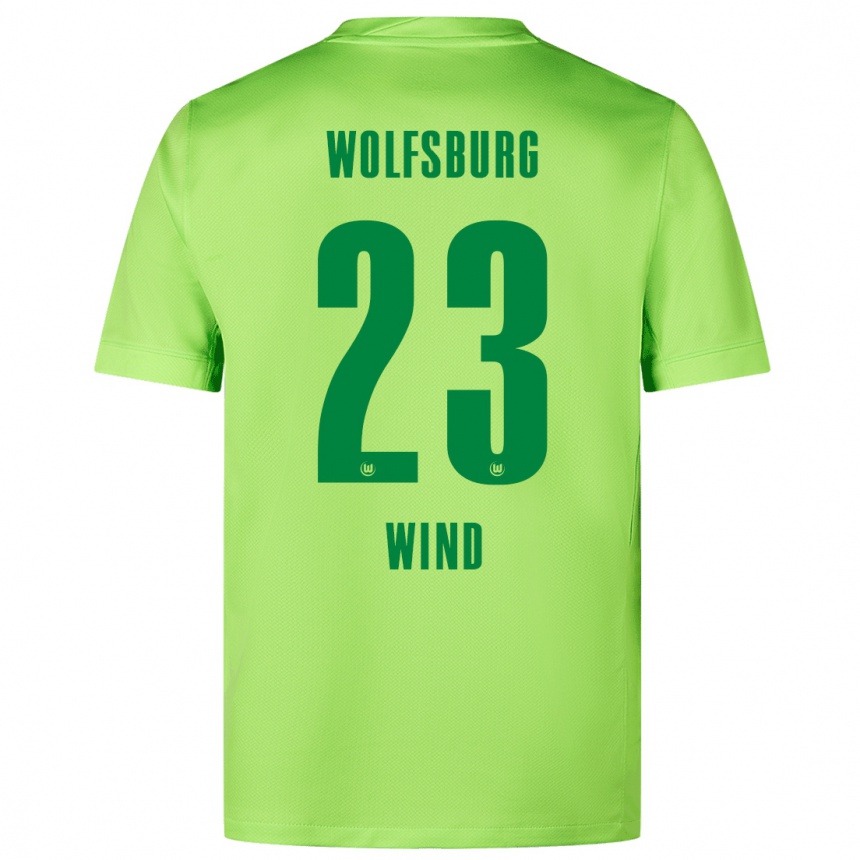 Niño Fútbol Camiseta Jonas Wind #23 Verde Fluorescente 1ª Equipación 2024/25 Argentina