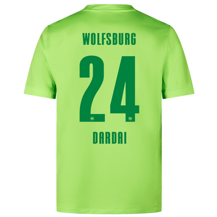 Niño Fútbol Camiseta Bence Dárdai #24 Verde Fluorescente 1ª Equipación 2024/25 Argentina