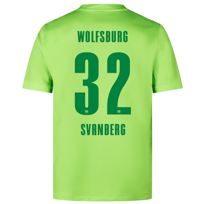 Niño Fútbol Camiseta Mattias Svanberg #32 Verde Fluorescente 1ª Equipación 2024/25 Argentina