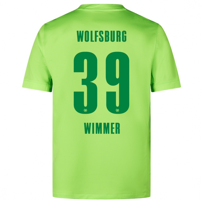 Niño Fútbol Camiseta Patrick Wimmer #39 Verde Fluorescente 1ª Equipación 2024/25 Argentina