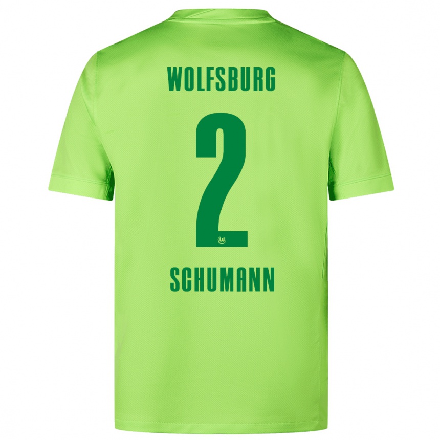 Niño Fútbol Camiseta Anton Schumann #2 Verde Fluorescente 1ª Equipación 2024/25 Argentina