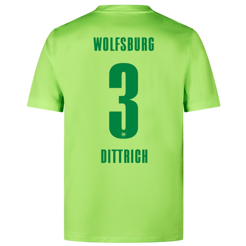 Niño Fútbol Camiseta Elia Dittrich #3 Verde Fluorescente 1ª Equipación 2024/25 Argentina