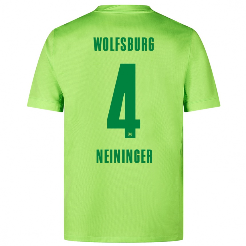 Niño Fútbol Camiseta Till Neininger #4 Verde Fluorescente 1ª Equipación 2024/25 Argentina