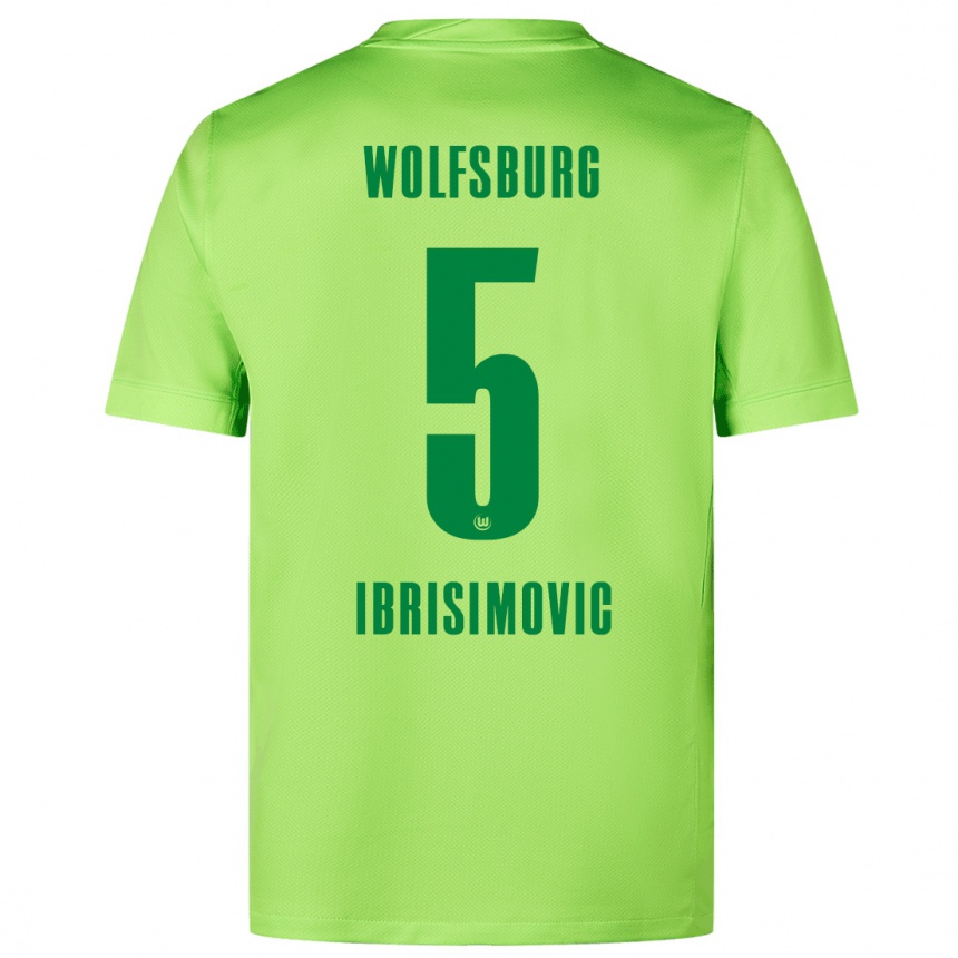 Niño Fútbol Camiseta Amar Ibrisimovic #5 Verde Fluorescente 1ª Equipación 2024/25 Argentina