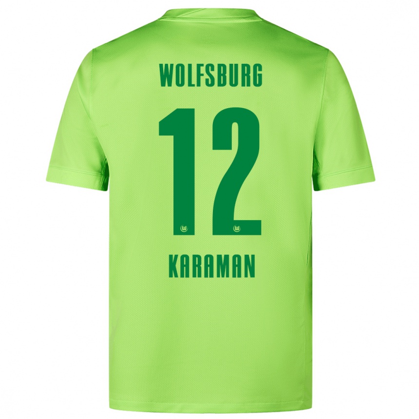 Niño Fútbol Camiseta Tarik Karaman #12 Verde Fluorescente 1ª Equipación 2024/25 Argentina