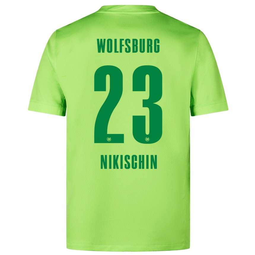 Niño Fútbol Camiseta Adrian Nikischin #23 Verde Fluorescente 1ª Equipación 2024/25 Argentina