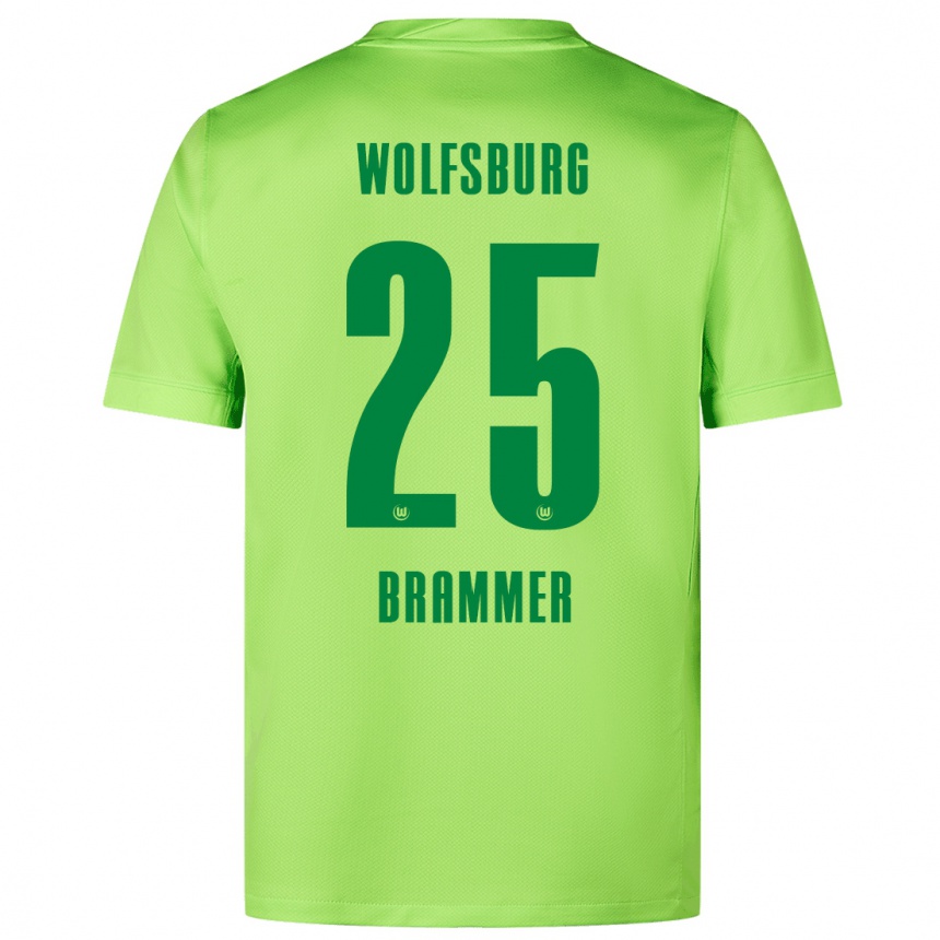 Niño Fútbol Camiseta Ole Brammer #25 Verde Fluorescente 1ª Equipación 2024/25 Argentina