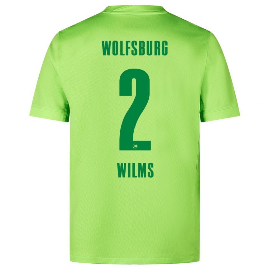 Niño Fútbol Camiseta Lynn Wilms #2 Verde Fluorescente 1ª Equipación 2024/25 Argentina