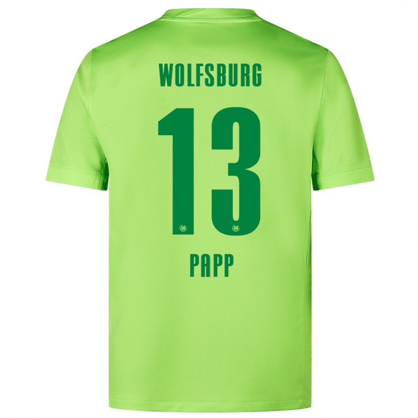 Niño Fútbol Camiseta Luca Papp #13 Verde Fluorescente 1ª Equipación 2024/25 Argentina