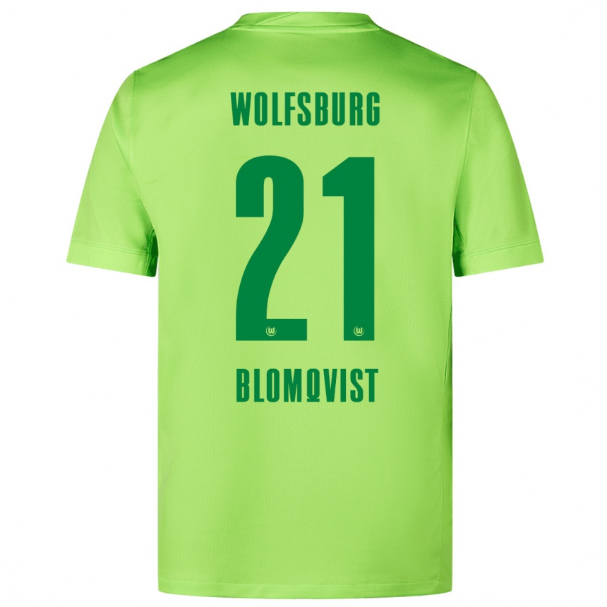 Niño Fútbol Camiseta Rebecka Blomqvist #21 Verde Fluorescente 1ª Equipación 2024/25 Argentina