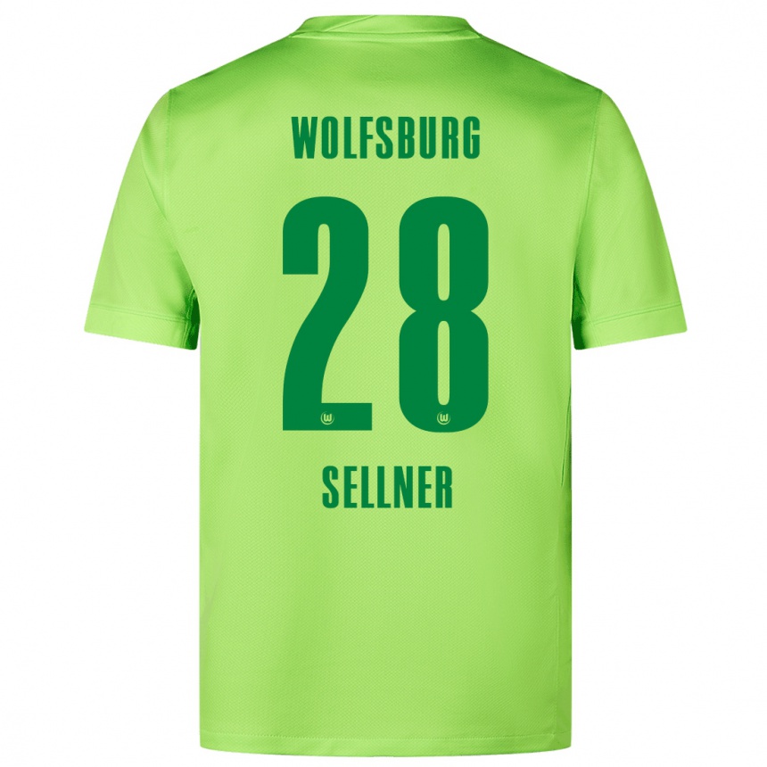 Niño Fútbol Camiseta Tabea Sellner #28 Verde Fluorescente 1ª Equipación 2024/25 Argentina