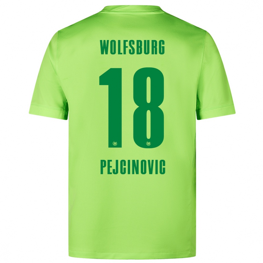 Niño Fútbol Camiseta Dzenan Pejcinovic #18 Verde Fluorescente 1ª Equipación 2024/25 Argentina