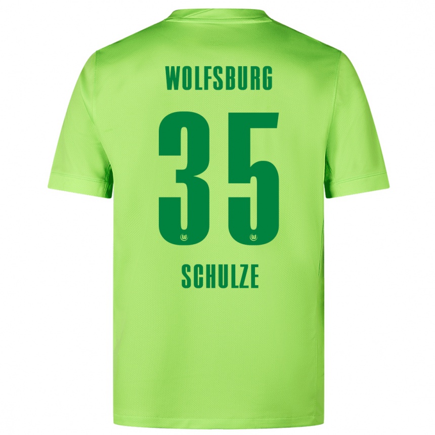 Niño Fútbol Camiseta Philipp Schulze #35 Verde Fluorescente 1ª Equipación 2024/25 Argentina