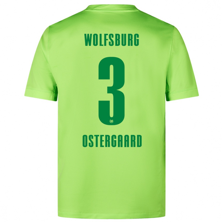 Niño Fútbol Camiseta Christian Östergaard #3 Verde Fluorescente 1ª Equipación 2024/25 Argentina