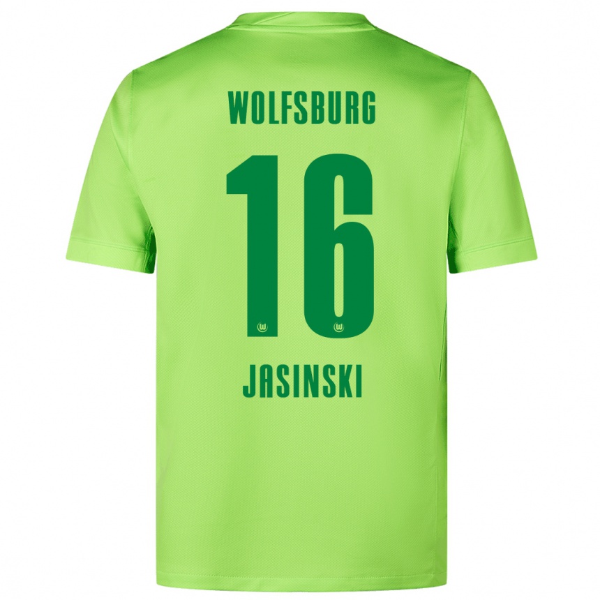 Niño Fútbol Camiseta Mateusz Jasinski #16 Verde Fluorescente 1ª Equipación 2024/25 Argentina