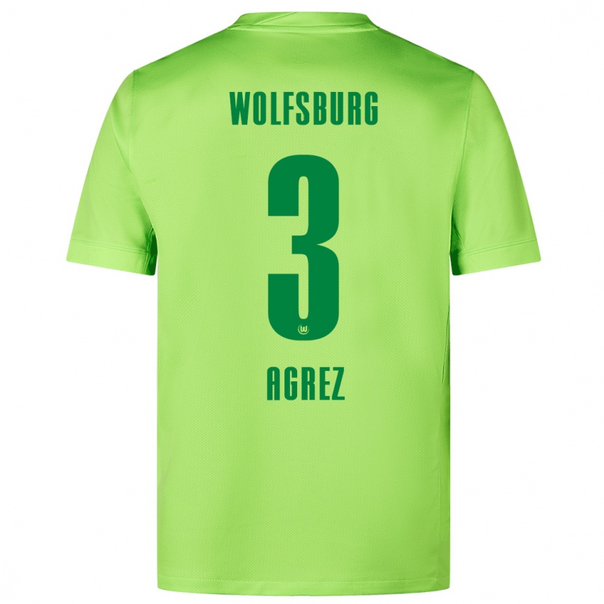 Niño Fútbol Camiseta Sara Agrež #3 Verde Fluorescente 1ª Equipación 2024/25 Argentina