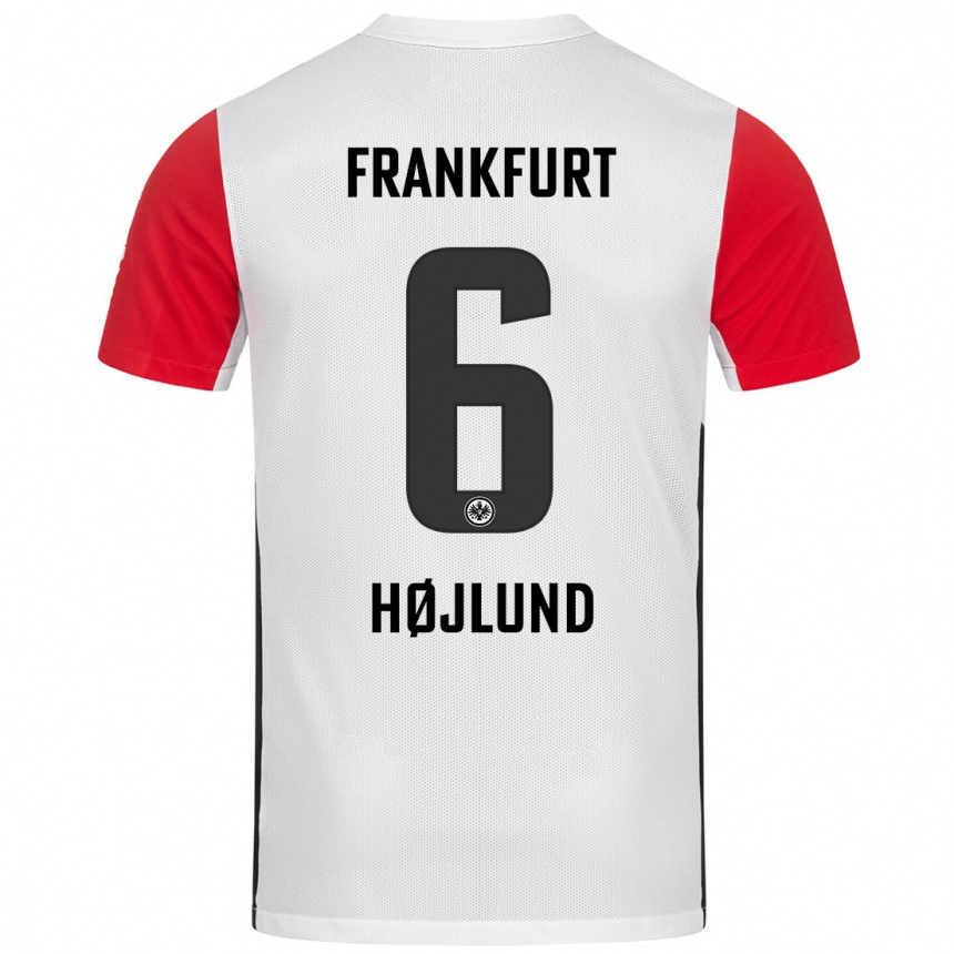 Niño Fútbol Camiseta Oscar Højlund #6 Blanco Rojo 1ª Equipación 2024/25 Argentina