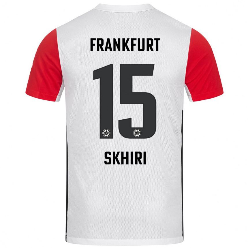 Niño Fútbol Camiseta Ellyes Skhiri #15 Blanco Rojo 1ª Equipación 2024/25 Argentina