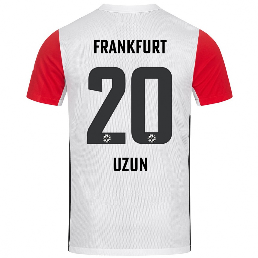 Niño Fútbol Camiseta Can Uzun #20 Blanco Rojo 1ª Equipación 2024/25 Argentina