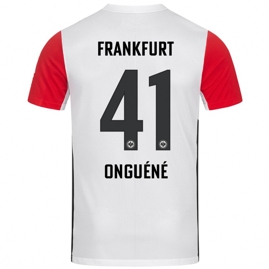 Niño Fútbol Camiseta Jérôme Onguéné #41 Blanco Rojo 1ª Equipación 2024/25 Argentina