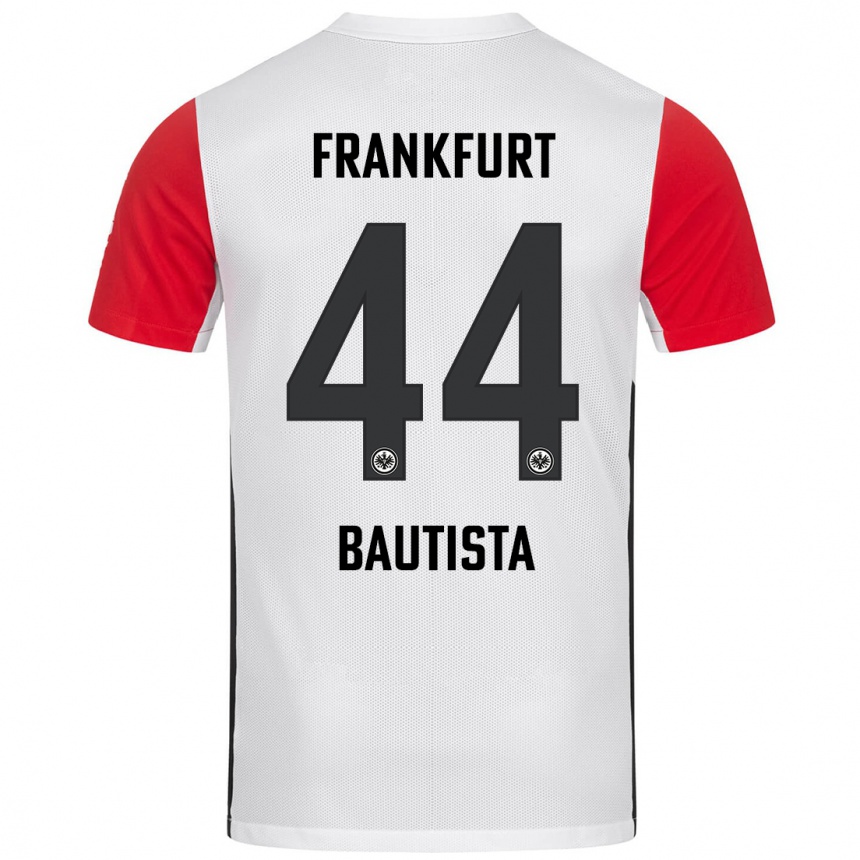 Niño Fútbol Camiseta Davis Bautista #44 Blanco Rojo 1ª Equipación 2024/25 Argentina