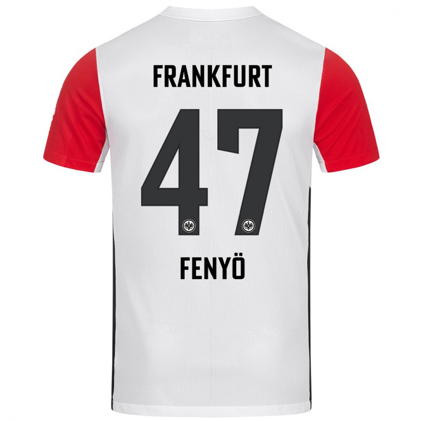 Niño Fútbol Camiseta Noah Fenyö #47 Blanco Rojo 1ª Equipación 2024/25 Argentina