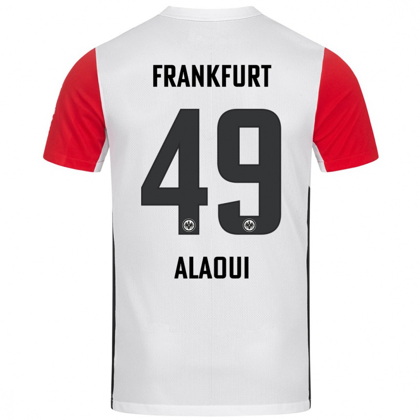 Niño Fútbol Camiseta Anas Alaoui #49 Blanco Rojo 1ª Equipación 2024/25 Argentina