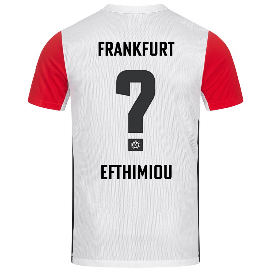 Niño Fútbol Camiseta Sissis Efthimiou #0 Blanco Rojo 1ª Equipación 2024/25 Argentina