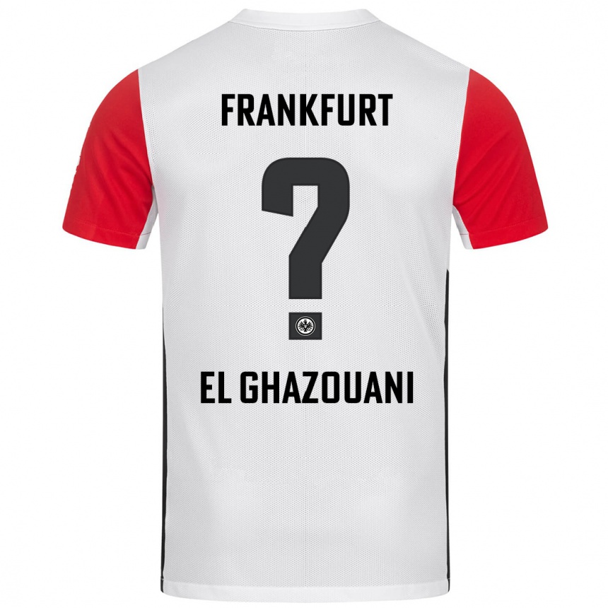 Niño Fútbol Camiseta Mohamed El Ghazouani #0 Blanco Rojo 1ª Equipación 2024/25 Argentina