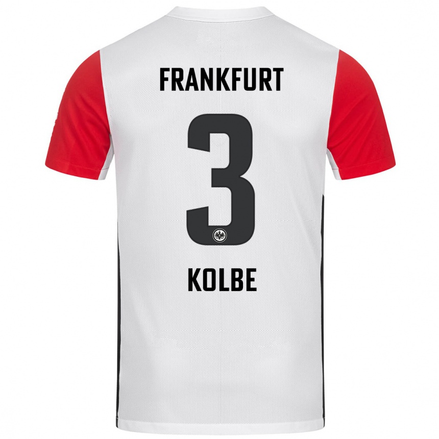 Niño Fútbol Camiseta Louis Kolbe #3 Blanco Rojo 1ª Equipación 2024/25 Argentina