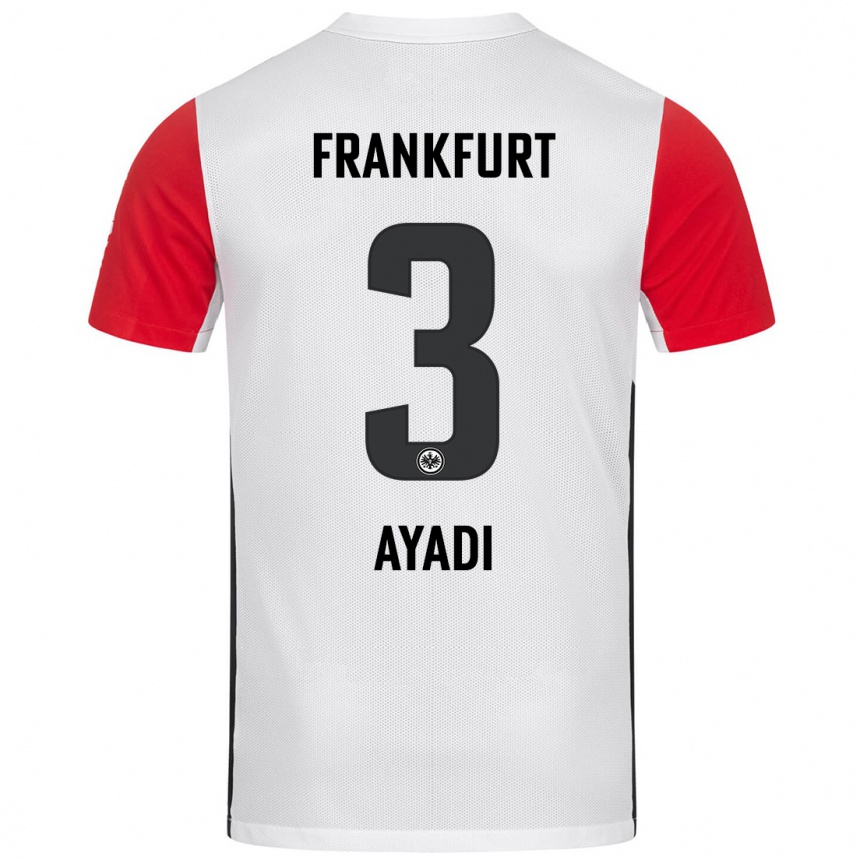 Niño Fútbol Camiseta Akram Ayadi #3 Blanco Rojo 1ª Equipación 2024/25 Argentina