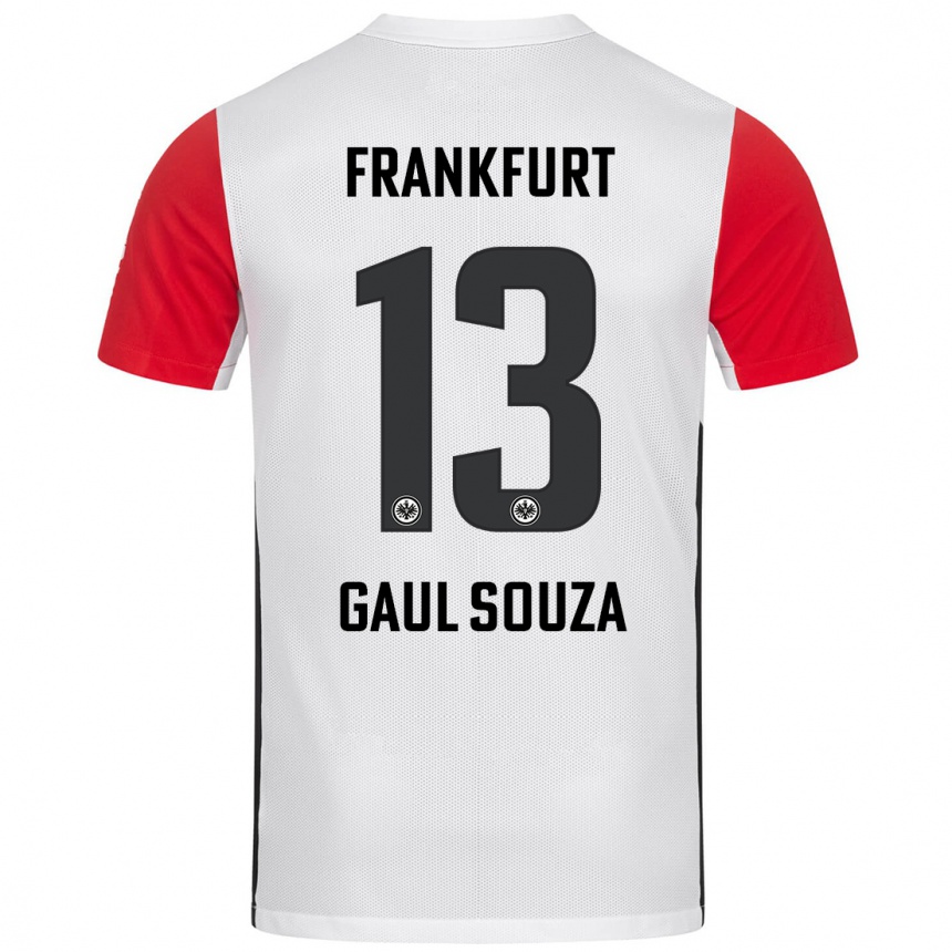 Niño Fútbol Camiseta Alessandro Gaul Souza #13 Blanco Rojo 1ª Equipación 2024/25 Argentina